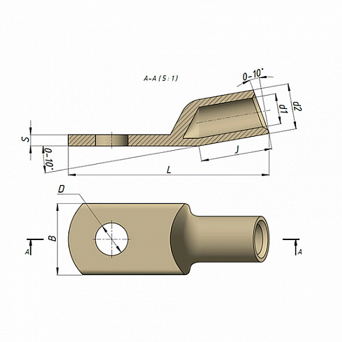 Кабельные медные луженые наконечники ТМЛ Zeta10640